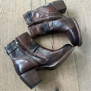 Bed Stu Cobbler series distressed brown heel bootie womens 7.5